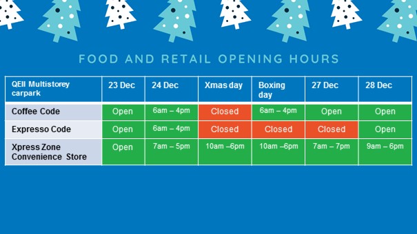 Festive season hours