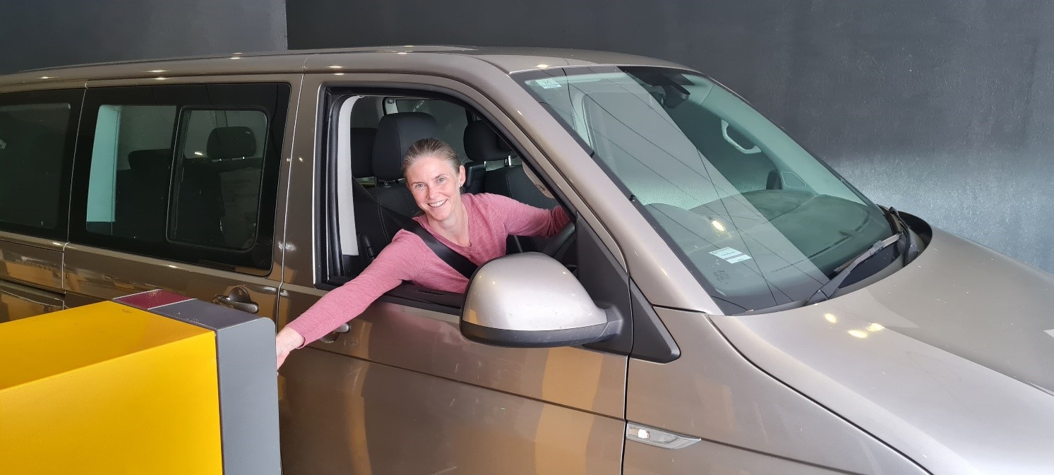 Amber, Deputy Chair of the CAHS Consumer Advisory Council helps test the new pre-screening and approved basement parking process in preparation for the trial