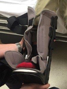 CAM boot, step 3: Place feel firmly down the back of the CAM boot