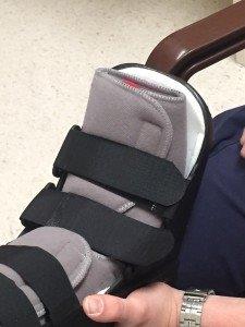 CAM boot, step 5: Ensure the toes are within the firm sole of the boot