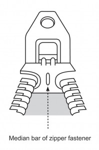 Entrapment in mobile zipper head