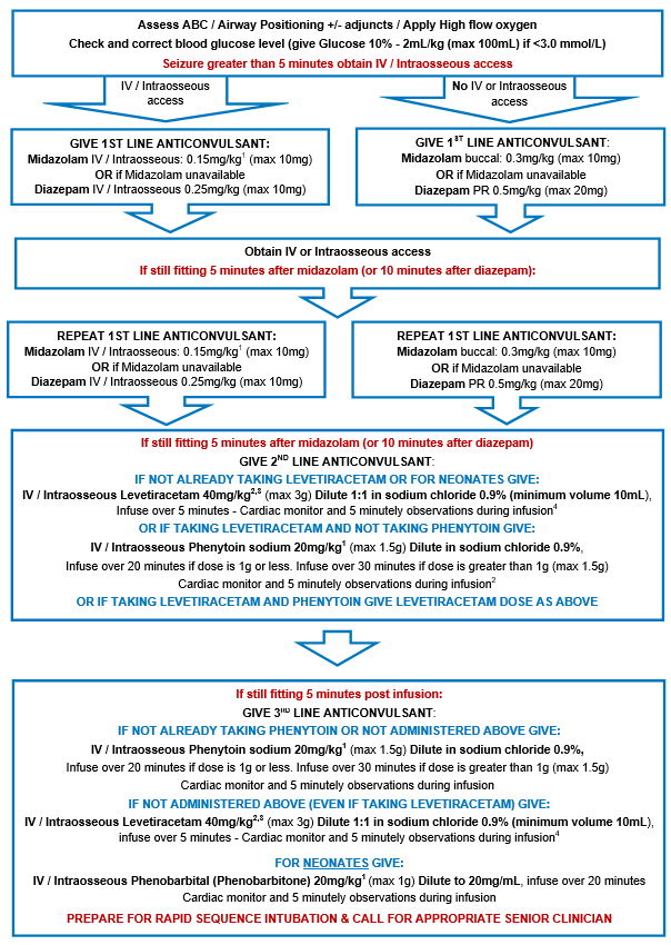 Status epilepticus management flowchart